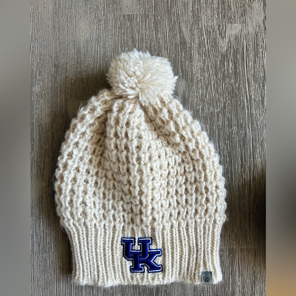 University of Kentucky Cream Knit Pom-Pom Beanie